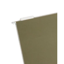 Smead 100% Recycled Hanging File Folders, 1/5-Cut Adjustable Tab, Letter Size, Standard Green, 25/Box (65001)