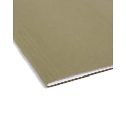 Smead 100% Recycled Hanging File Folders, 1/5-Cut Adjustable Tab, Letter Size, Standard Green, 25/Box (65001)