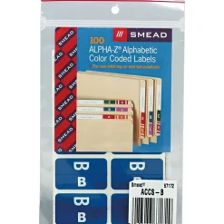Smead® Alpha-Z Color-Coded Second Letter "B" Labels, 10 Labels Per Sheet, Dark Blue, 1"H x 1 5/8"W, 100 Labels/Pk