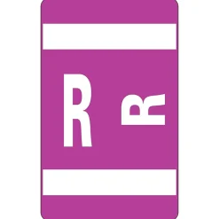 Smead® Alpha-Z Color-Coded Second Letter "R" Labels, 10 Labels Per Sheet, Purple, 1"H x 1 5/8"W, 100 Labels/Pk