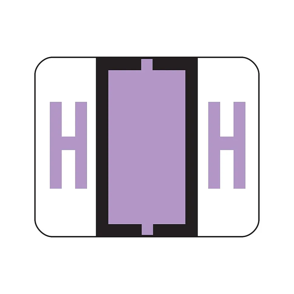 Smead BCCR Color Coded Alphabetic Labels, H, Lavender, 500/Roll (67078)