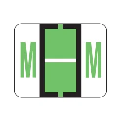 Smead BCCR Color Coded Alphabetic Labels, M, Light Green, 500/Roll (67083)