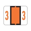 Smead BCCRN Color Coded Numeric Labels, 3, Dark Orange, 500/Roll (67373)