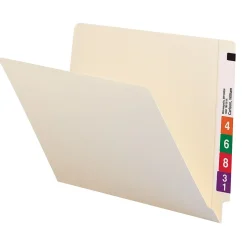 Smead End Tab 100% Recycled File Folder, Shelf-Master Reinforced Straight-Cut Tab, Letter Size, Manila, 100/Box (24160)