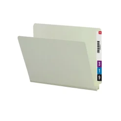 Smead End Tab Pressboard File Folder, Straight-Cut Tab, 2" Expansion, Letter Size, Gray/Green, 25/Box (26210)