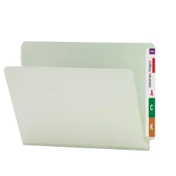 Smead® End Tab Pressboard File Folder, Straight-Cut Tab, 1" Expansion, Letter Size, Gray/Green, 25/Box (26200)