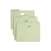 Smead FasTab Hanging File Folders, 1/3-Cut Tab, 3-1/2" Expansion, Letter Size, Moss, 9/Box (64222)