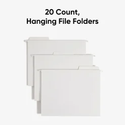Smead FasTab Recycled Hanging File Folder, 1-Tab, Letter Size, White, 20/Box (64002)