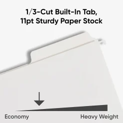 Smead FasTab Recycled Hanging File Folder, 1-Tab, Letter Size, White, 20/Box (64002)