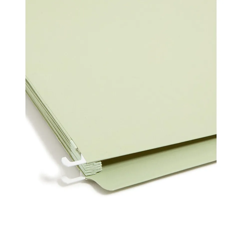 Smead FasTab TUFF Colored Hanging Pockets with Reinforced Tabs, 3-Tab, Letter Size, Moss, 9/Box (64224)