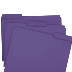 Smead File Folder, 1/3-Cut Tab, Letter Size, Purple, 100/Box (13043)