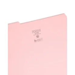 Smead File Folder, Reinforced 1/3-Cut Tab, Legal Size, Pink, 100/Box (17634)