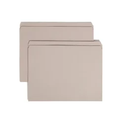 Smead File Folder, Reinforced Straight-Cut Tab, Letter Size, Gray, 100/Box (12310)