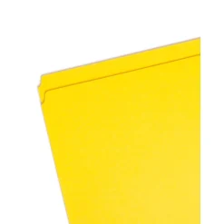 Smead File Folder, Reinforced Straight-Cut Tab, Letter Size, Yellow, 100 per Box (12910)