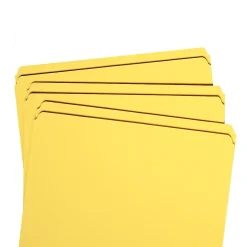 Smead File Folder, Reinforced Straight-Cut Tab, Letter Size, Yellow, 100 per Box (12910)
