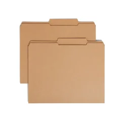 Smead File Folders, Reinforced 2/5-Cut Tab Right Of Center, Guide Height, Letter Size, Kraft, 100/Box (10776)