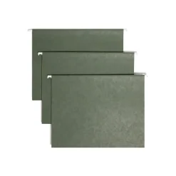 Smead Hanging File Folders, 1/3-Cut Tab, Letter Size, Standard Green, 25/Box (64035)