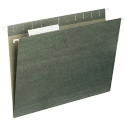 Smead Hanging File Folders, 1/3-Cut Tab, Letter Size, Standard Green, 25/Box (64035)