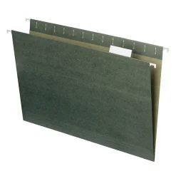 Smead Hanging File Folders, 1/5-Cut Tab, Legal Size, Standard Green, 25/Box (64155)