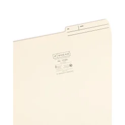 Smead Heavy Duty Reinforced File Folder, 2/5 Tab, Right Position (Printed Tabs) Letter Size, Manila, 100/Box (10388)