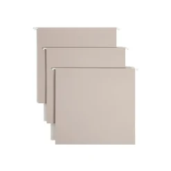 Smead Heavy Duty TUFF Box Bottom Hanging File Folder, 4" Expansion, 1-Tab, Letter Size, Steel Gray, 18/Box (64242)