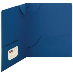 Smead Lockit 2-Pocket Presentation Folders, Dark Blue, 25/Box (87982)