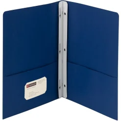 Smead 2-Pocket Portfolio Folder with Fasteners, Dark Blue, 25/Box (88054)