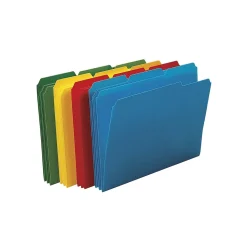 Smead Poly File Folder, 1/3-Cut- Tab Letter Size, Assorted Colors, 24/Box (10500)
