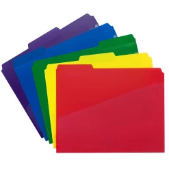 Smead Poly File Folder with Slash Pocket, 1/3-Cut Tab, Letter Size, Assorted Colors, 30/Box (10540)
