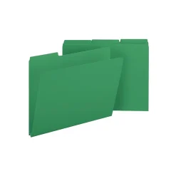 Smead Pressboard File Folders, 1/3-Cut Tab, 1" Expansion, Letter Size, Green, 25/Box (21546)