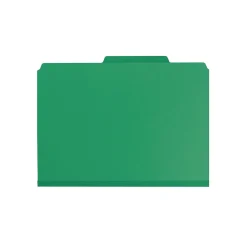 Smead Pressboard File Folders, 1/3-Cut Tab, 1" Expansion, Letter Size, Green, 25/Box (21546)