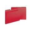 Smead Pressboard File Folders, 1/3-Cut Tab, 1" Expansion, Letter Size, Bright Red, 25/Box (21538)