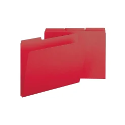 Smead Pressboard File Folders, 1/3-Cut Tab, 1" Expansion, Letter Size, Bright Red, 25/Box (21538)