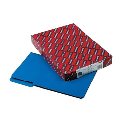 Smead Pressboard File Folder, 1/3-Cut Tab, 1" Expansion, Legal Size, Dark Blue, 25 per Box (22541)