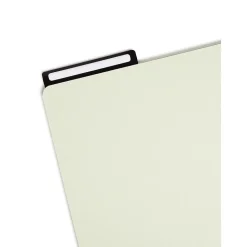 Smead Pressboard File Folder, 1/3-Cut Tab Flat Metal, 1" Expansion, Letter Size, Gray/Green, 25 per Box (13430)