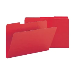 Smead Pressboard File Folder, 1/3-Cut Tab, 1" Expansion, Legal Size, Bright Red, 25 per Box (22538)