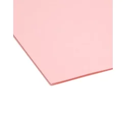 Smead Reinforced File Folder, Straight Cut, Letter Size, Pink, 100/Box (12610)