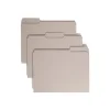 Smead Reinforced File Folder, 3 Tab, Letter Size, Gray, 100/Box (12334)