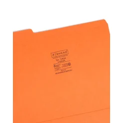 Smead Reinforced File Folder, 3 Tab, Letter Size, Orange, 100/Bx (12534)