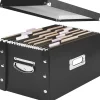 Snap-N-Storage Laminate Collapsible Storage Box, Letter, Black (SNS01533)
