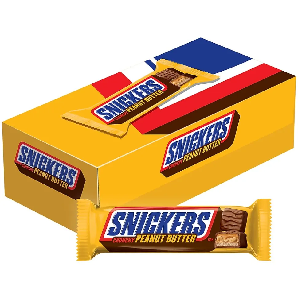 Snickers Peanut Butter Squared Chocolate Candy Bars, 1.78 oz, Pack of 18 (MMM39412)