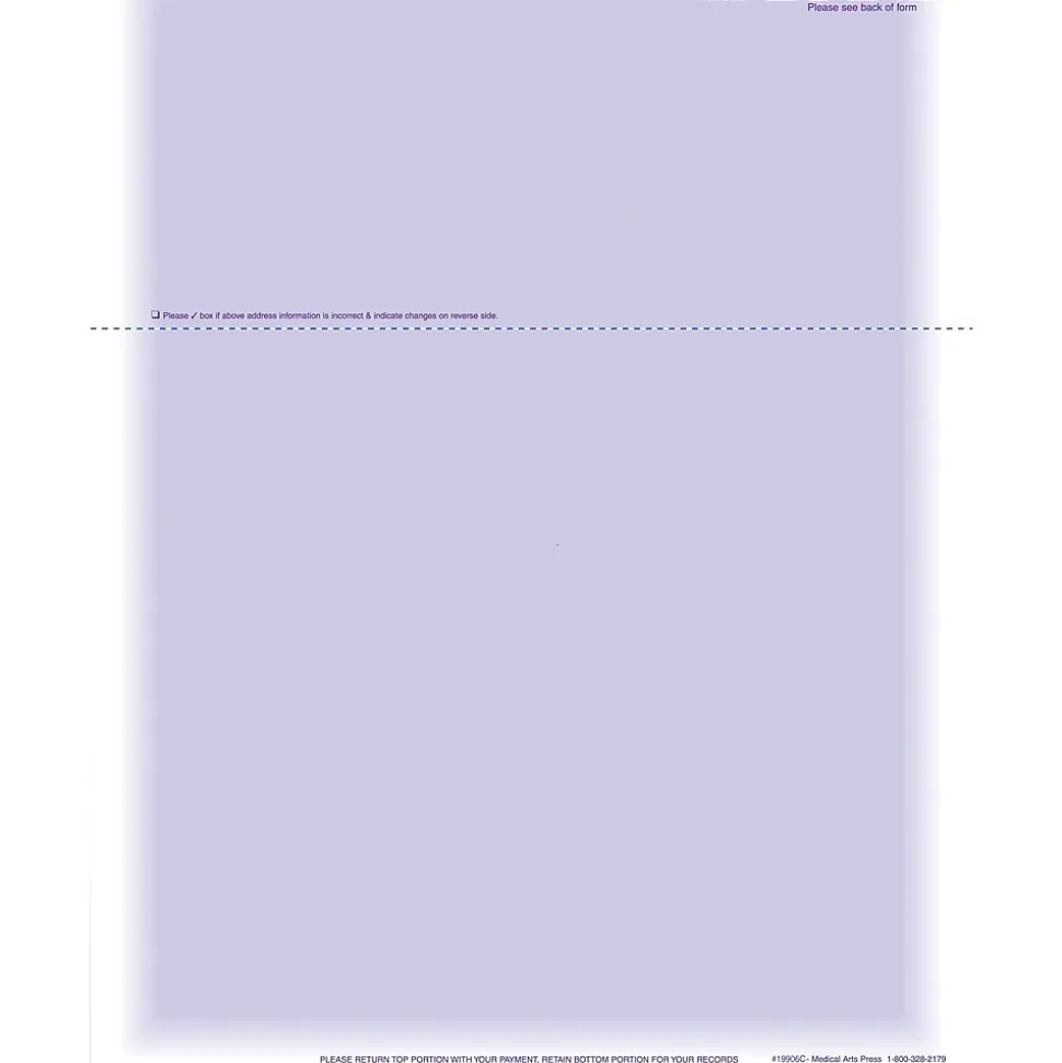 Solid Color Laser Statements, Style C, with Credit Card Information, Purple