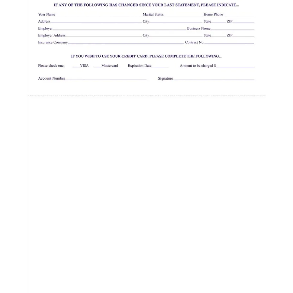 Solid Color Laser Statements, Style C, with Credit Card Information, Purple