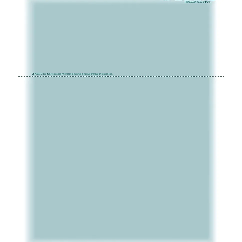 Solid Color Laser Statements, Style C, with Credit Card Information, Teal