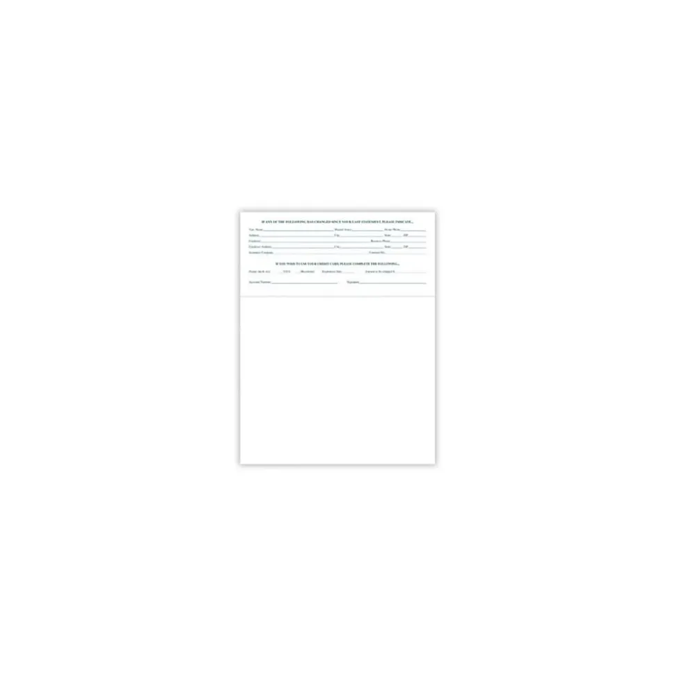 Solid Color Laser Statements, Style C, with Credit Card Information, Teal