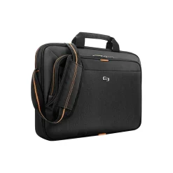 Solo ACE Laptop Briefcase, Black/Orange Polyester (UBN106-4)