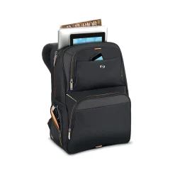 Solo New York Ambition Travel Laptop Backpack, Large, Black/Orange (UBN722-4)