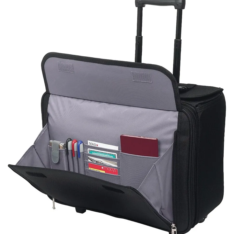 Solo New York Ballistic Nylon Rolling Laptop/Catalog Case with File Hanger, 16"