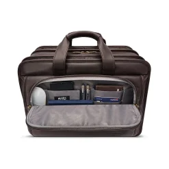 Solo New York Classic Leather Briefcase, Laptop Compatible, Espresso (D941-3)