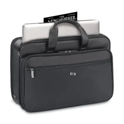Solo New York Midtown Collection Paramount Laptop Briefcase, Black Polyester (SGB300-4)